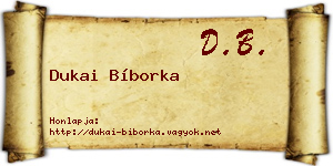 Dukai Bíborka névjegykártya